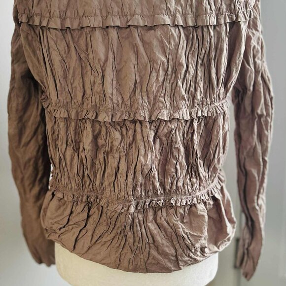 ZARA Woman Dusty Rose Crinkled Sculptural Tiered Jacket with Gathers – US M - Picture 6 of 10